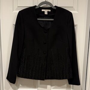 Kenneth Nolan Black Textured Women's Blazer